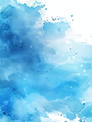 Wall Mural - blue watercolor taint implying cloud aspects on a white background