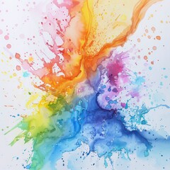 Wall Mural - watercolor splash with vivid and vibrant colors isolated on a white background