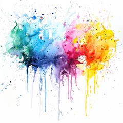 Wall Mural - watercolor splash with vivid and vibrant colors isolated on a white background