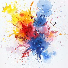 Wall Mural - watercolor splash with vivid and vibrant colors isolated on a white background