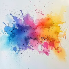 Wall Mural - watercolor splash with vivid and vibrant colors isolated on a white background