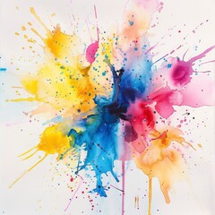 Wall Mural - watercolor splash with vivid and vibrant colors isolated on a white background