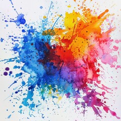 Wall Mural - watercolor splash with vivid and vibrant colors isolated on a white background