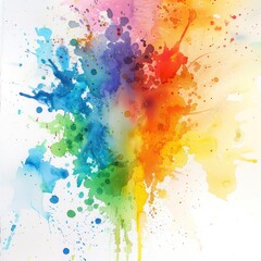 Wall Mural - watercolor splash with vivid and vibrant colors isolated on a white background