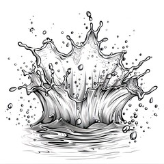 Wall Mural - water splash clipart illustration 