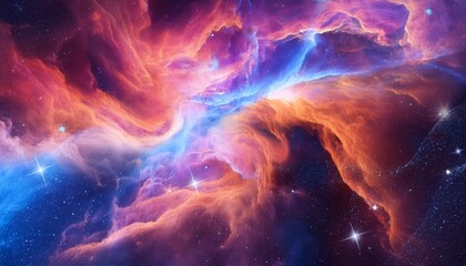 Sticker - enchanting star nebula background cosmic beauty portrayed artistically with luminescent colors dreamy textures in fantasy art style