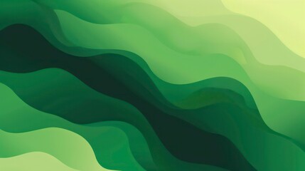 Wall Mural - abstract green organic waves illustration background with light and fresh tones