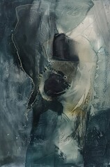 Wall Mural - abstract blue poster illustration with organic free artistic fluid composition and faded colors