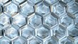 © Dekastro - hexagonal pattern background with glass texture finish and cold colors