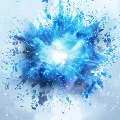 Wall Mural - blue abstract concise blast isolated on a white background