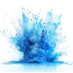 Wall Mural - blue abstract concise blast isolated on a white background