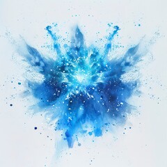 Wall Mural - blue abstract concise blast isolated on a white background