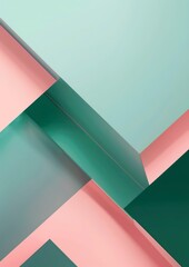 Wall Mural - minimal abstract geometric poster background with green soft pastel colors