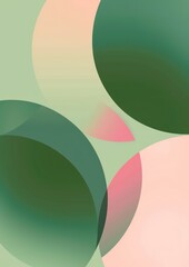 Wall Mural - minimal abstract geometric poster background with green soft pastel colors