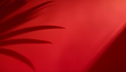 Poster - abstract red background with palm leaf shadows vibrant and creative tropical scene perfect for design projects and artistic uses