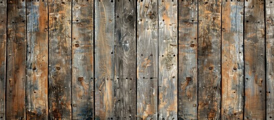 Wall Mural - Wooden background with weathered texture providing copy space image for various design purposes like social media posts and posters.