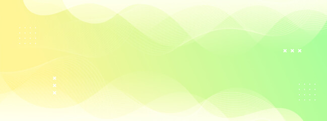 Wall Mural - green and yellow minimalist banner background.wavy effect.memphis.eps 10