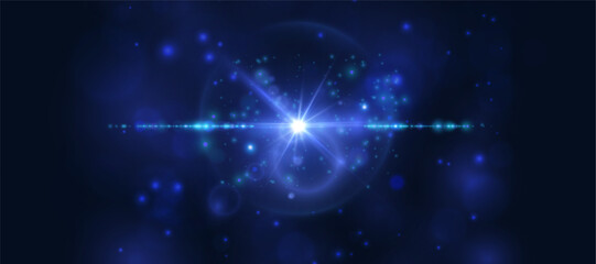 Wall Mural - abstract light flares png of bright blue glow, translucent glow with special light effect. vector bl