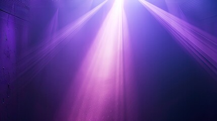 Wall Mural - Purple light beam, light blue background, light beam shining downward, roof top light