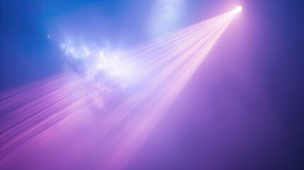 Wall Mural - Purple light beam, light blue background, light beam shining downward, roof top light