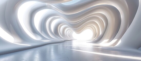 Wall Mural - Abstract White Architectural Tunnel