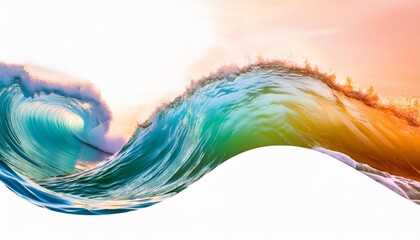 Wall Mural - a colorful wave with blue green and orange colors