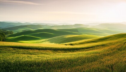 Wall Mural - a lush field green and brown tones backgrounds outdoors nature