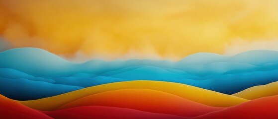 Wall Mural - Abstract Colorful Sunset Landscape