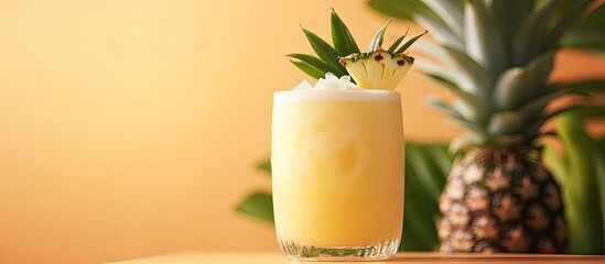 Aufkleber - genuine pina colada cocktail on a pineapple backdrop. with copy space image. Place for adding text or design