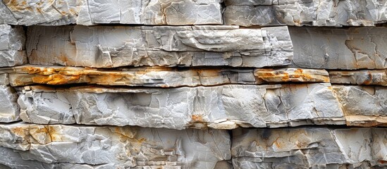 Leinwandbilder - Natural textured background featuring a ribbed surface of calcium and stone Shades of white gray and brown Backdrop. with copy space image. Place for adding text or design