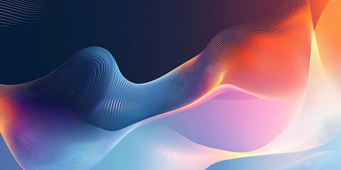 Poster - Modern abstract background with wavy lines. Digital technology concept