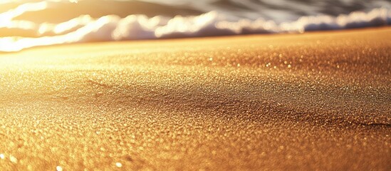 Poster - Golden sandy beach with filtered copy space