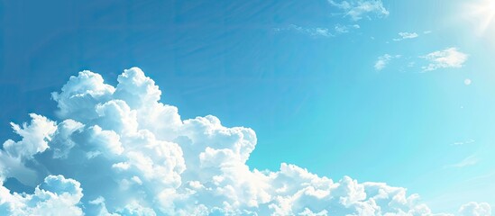 Sticker - image of a clear blue sky with white clouds. with copy space image. Place for adding text or design