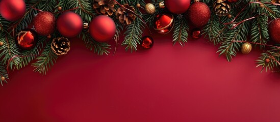 Aufkleber - Festive New Year backdrop adorned with Christmas ornaments with additional copy space image