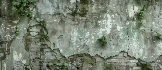 Poster - An image featuring old cracked and mossy walls ideal for framing copy space images