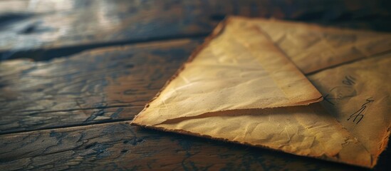 Aufkleber - Envelope with dark paper edge visible ready to seal and mail showcasing a copy space image