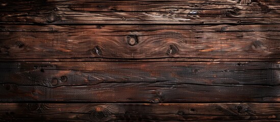 Aufkleber - Rustic brown wood serves as a background with copy space image
