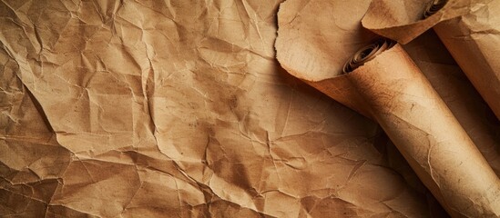 Aufkleber - Using brown paper by rolling or folding can create a versatile background for a copy space image