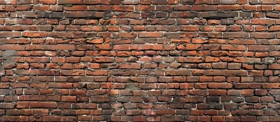 Aufkleber - Weathered red brick wall texture seamless and aged creates a backdrop with a rustic charm for designs and text with a copyspace image