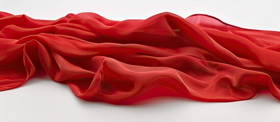 Aufkleber - Studio shot of red fabric on a white background with copy space image