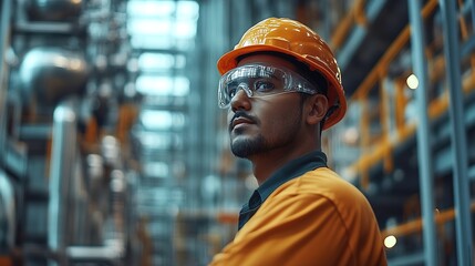 Poster - industrial factory with men at work concept professional engineer foreman inspector talking in business occupation job teamwork with team construction manager working in manufacturing  : Generative AI