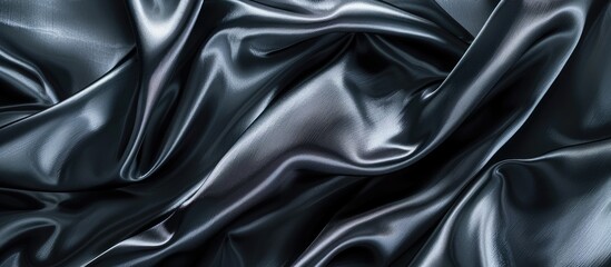 Poster - The background features a gray black satin fabric with a dark shiny abstract silk design showcasing a lovely blurred light wave pattern ideal for a copy space image