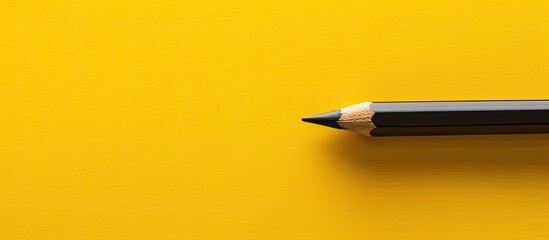 Aufkleber - Isolated pencil on a yellow backdrop with copy space image
