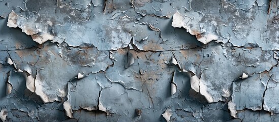 Aufkleber - High resolution textures of concrete walls with cracked and peeling paint featuring a copy space image