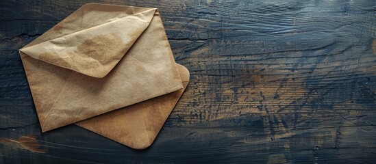 Aufkleber - Envelope with dark paper edge visible ready to seal and mail showcasing a copy space image