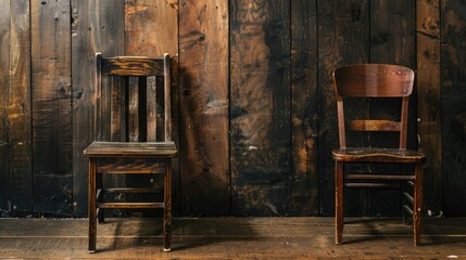 Canvas Print - Antique wooden seat and backdrop