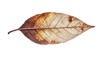 Dry pressed leaf of ash tree isolated on white background Ideal for crafting stunning collages heartfelt postcards or oneofakind home decor projects : Generative AI