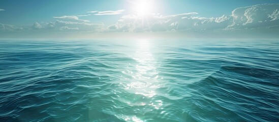 Canvas Print - Sunlight reflecting on the surface of the sea creates a background with copy space image