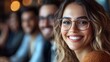 © The Little Hut - Cheerful businesspeople smiling during a meeting in a modern workplace Group of successful businesspeople attending their morning briefing in an office Colleagues working together : Generative AI