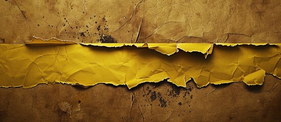 A back to school message is depicted on torn yellow paper against a brown backdrop serving as a symbolic copy space image